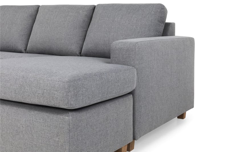 Crazy 4-seters Venstrevendt U-formet Large Sofa med Divan og Sjeselong i Stoff - Grå - Møbler - Sofaer - U-sofa