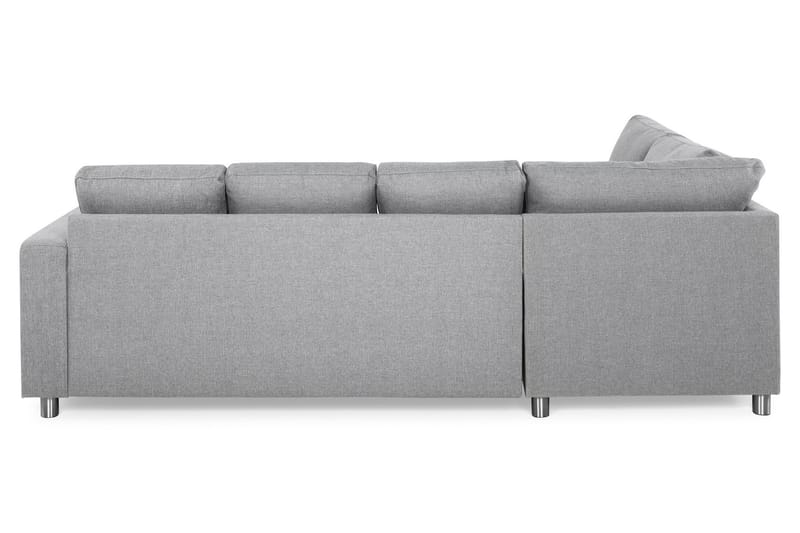 Crazy 4-seters Venstrevendt U-formet Large Sofa med Divan og Sjeselong i Stoff - Grå - Møbler - Sofaer - U-sofa