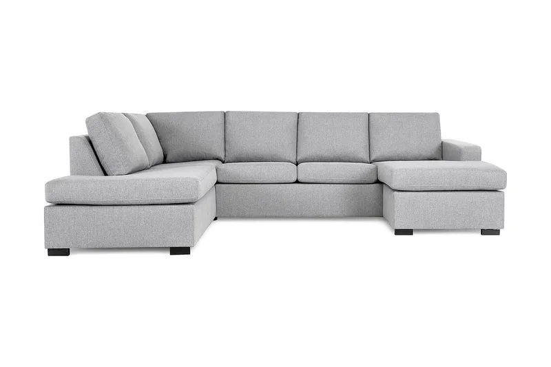 Crazy 4-seters Venstrevendt U-formet Large Sofa med Divan og Sjeselong i Stoff - Grå - Møbler - Sofaer - U-sofa