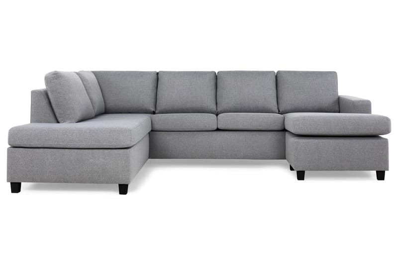 Crazy 4-seters Venstrevendt U-formet Large Sofa med Divan og Sjeselong i Stoff - Grå - Møbler - Sofaer - U-sofa