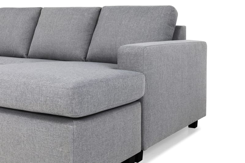 Crazy 4-seters Venstrevendt U-formet Large Sofa med Divan og Sjeselong i Stoff - Grå - Møbler - Sofaer - U-sofa