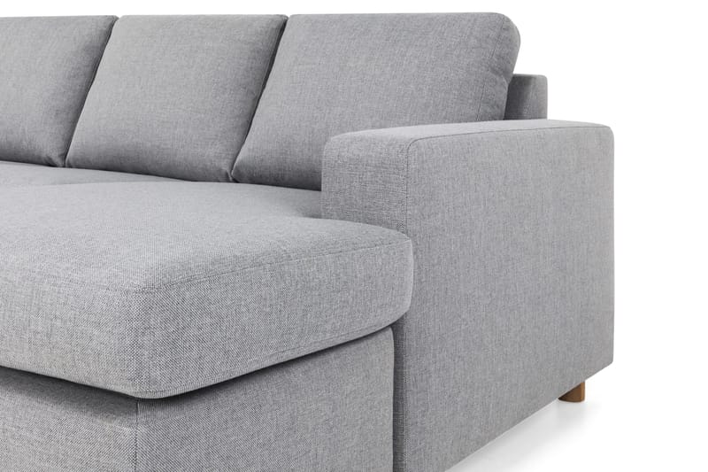 Crazy 4-seters Venstrevendt U-formet Large Sofa med Divan og Sjeselong i Stoff - Grå - Møbler - Sofaer - U-sofa