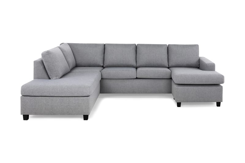 Crazy 4-seters Venstrevendt U-formet Large Sofa med Divan og Sjeselong i Stoff - Grå - Møbler - Sofaer - U-sofa