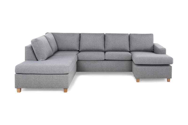 Crazy 4-seters Venstrevendt U-formet Large Sofa med Divan og Sjeselong i Stoff - Grå - Møbler - Sofaer - U-sofa