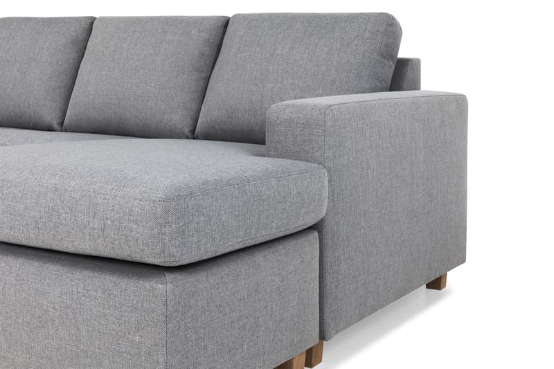 Crazy 4-seters Venstrevendt U-formet Large Sofa med Divan og Sjeselong i Stoff - Grå - Møbler - Sofaer - U-sofa