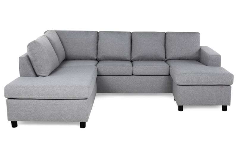Crazy 4-seters Venstrevendt U-formet Large Sofa med Divan og Sjeselong i Stoff - Grå - Møbler - Sofaer - U-sofa