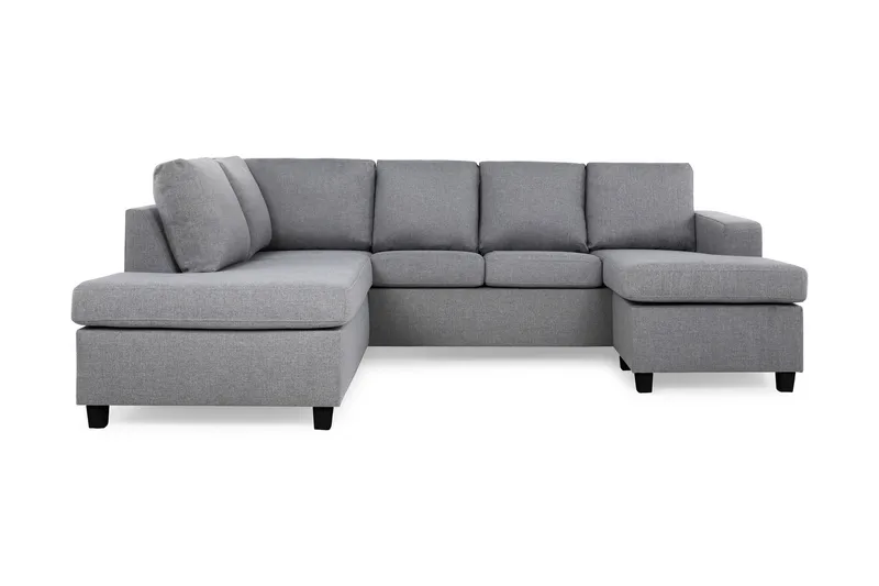 Crazy 4-seters Venstrevendt U-formet Large Sofa med Divan og Sjeselong i Stoff - Grå - Møbler - Sofaer - U-sofa