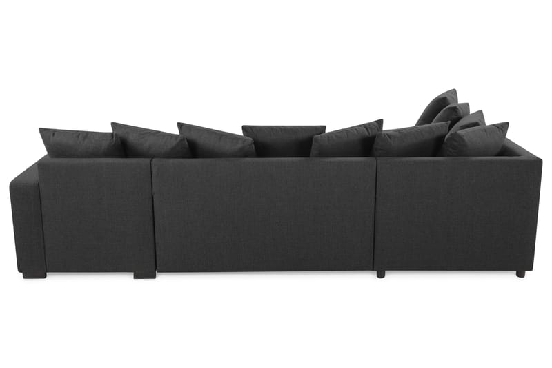 Crazy 4-seters Venstrevendt U-formet Large Sofa med Divan og Sjeselong i Stoff inkl. Pynteputer - Mørk grå - Møbler - Sofaer - U-sofa