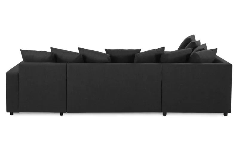 Crazy 4-seters Venstrevendt U-formet Large Sofa med Divan og Sjeselong i Stoff inkl. Pynteputer - Antrasitt - Møbler - Sofaer - U-sofa