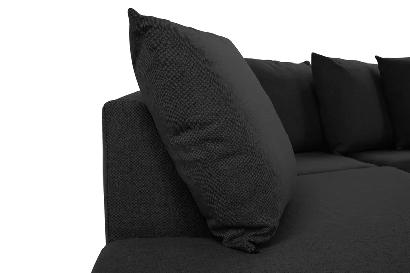 Crazy 4-seters Venstrevendt U-formet Large Sofa med Divan og Sjeselong i Stoff inkl. Pynteputer - Antrasitt - Møbler - Sofaer - U-sofa