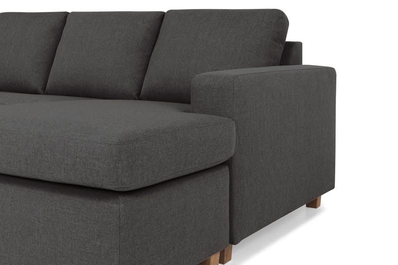 Crazy 4-seters Venstrevendt U-formet Large Sofa med Divan og Sjeselong i Stoff - Mørk grå - Møbler - Sofaer - U-sofa