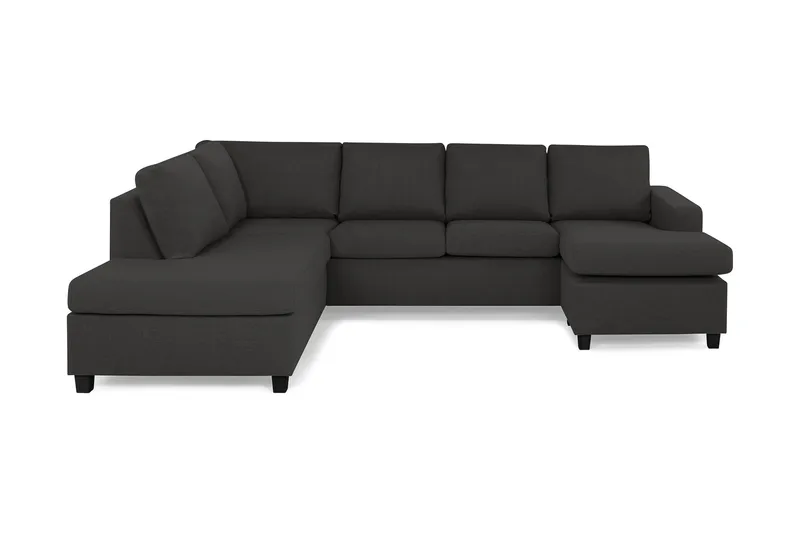 Crazy 4-seters Venstrevendt U-formet Large Sofa med Divan og Sjeselong i Stoff - Mørk grå - Møbler - Sofaer - U-sofa