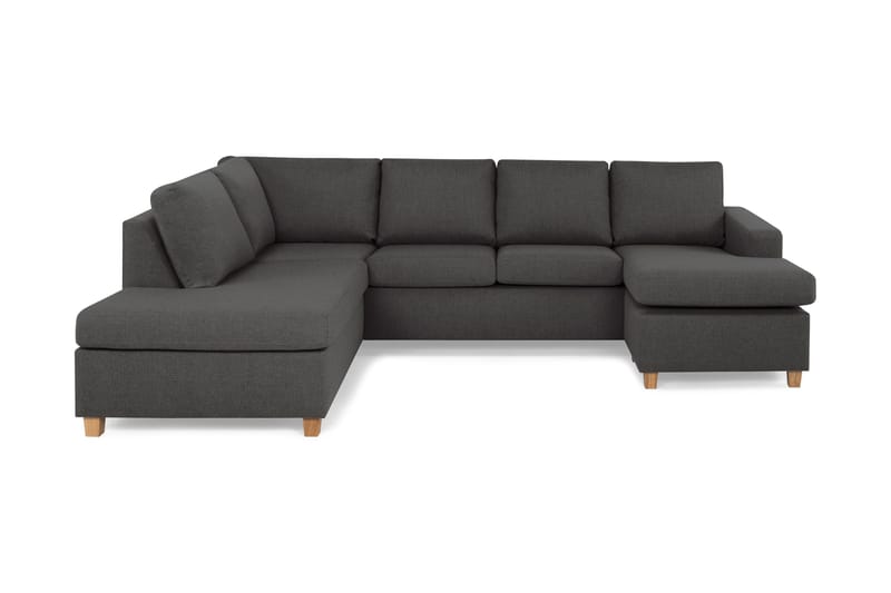Crazy 4-seters Venstrevendt U-formet Large Sofa med Divan og Sjeselong i Stoff - Mørk grå - Møbler - Sofaer - U-sofa