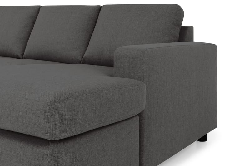 Crazy 4-seters Venstrevendt U-formet Large Sofa med Divan og Sjeselong i Stoff - Mørk grå - Møbler - Sofaer - U-sofa