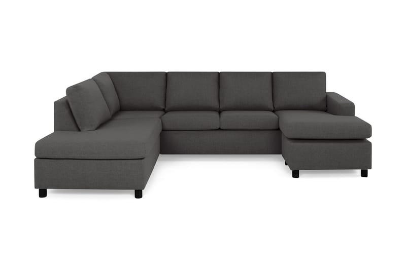 Crazy 4-seters Venstrevendt U-formet Large Sofa med Divan og Sjeselong i Stoff - Mørk grå - Møbler - Sofaer - U-sofa
