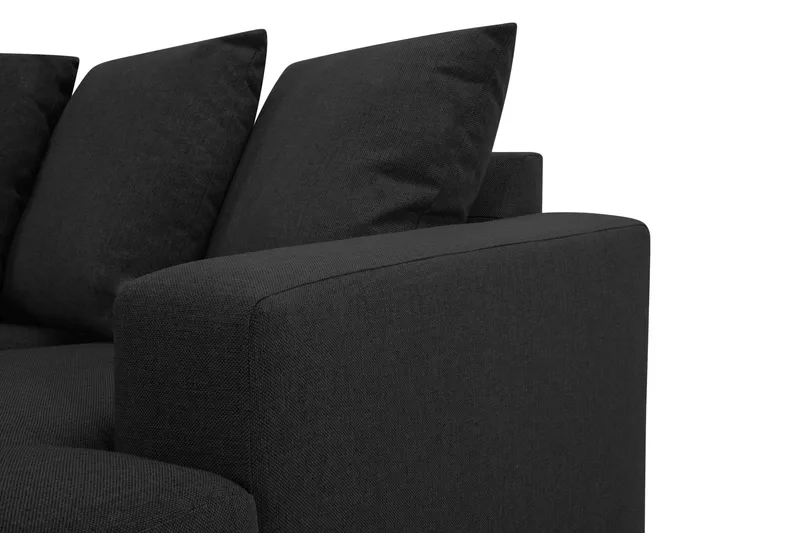 Crazy 4-seters Venstrevendt U-formet Small Sofa med Divan og Sjeselong i Stoff inkl. Pynteputer - Antrasitt - Møbler - Sofaer - U-sofa