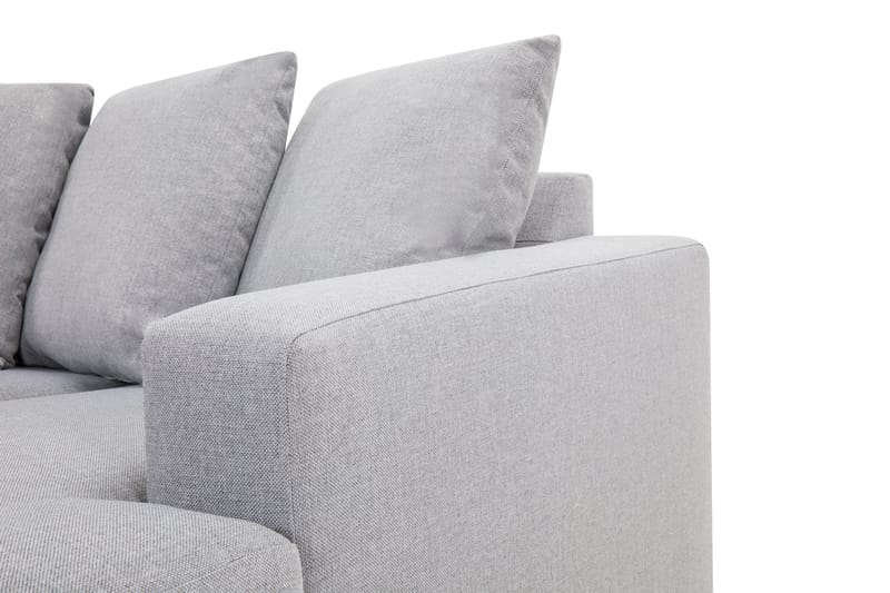 Crazy 4-seters Venstrevendt U-formet Small Sofa med Divan og Sjeselong i Stoff inkl. Pynteputer - Grå - Møbler - Sofaer - U-sofa