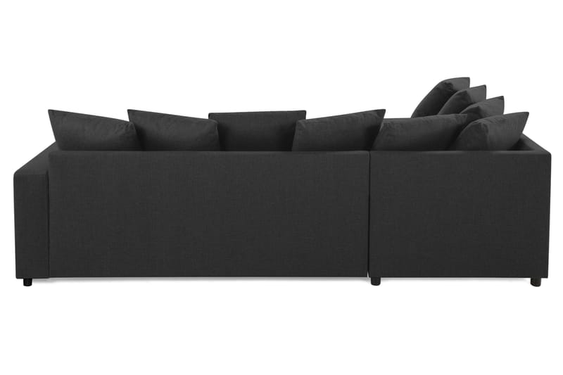Crazy 4-seters Venstrevendt U-formet Small Sofa med Divan og Sjeselong i Stoff inkl. Pynteputer - Antrasitt - Møbler - Sofaer - U-sofa