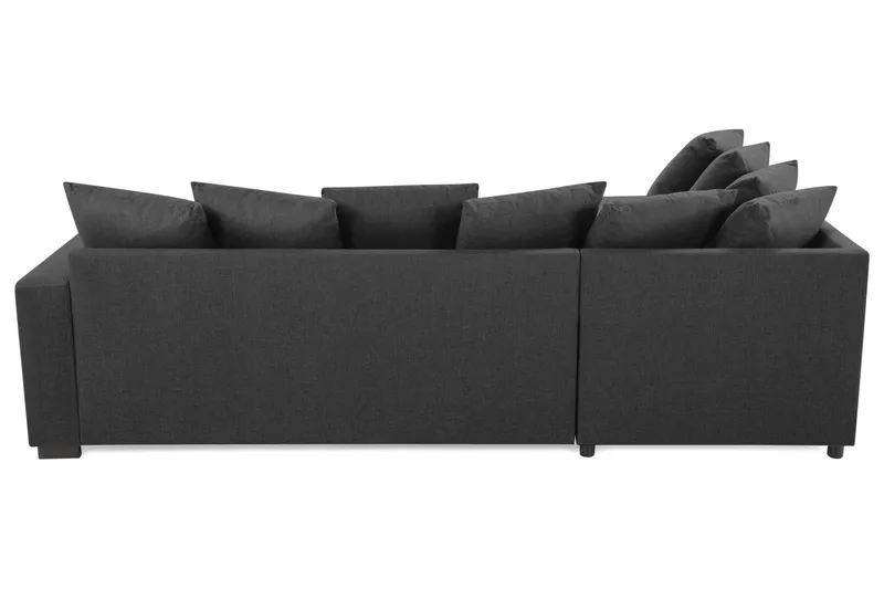 Crazy 4-seters Venstrevendt U-formet Small Sofa med Divan og Sjeselong i Stoff inkl. Pynteputer - Mørk grå - Møbler - Sofaer - U-sofa