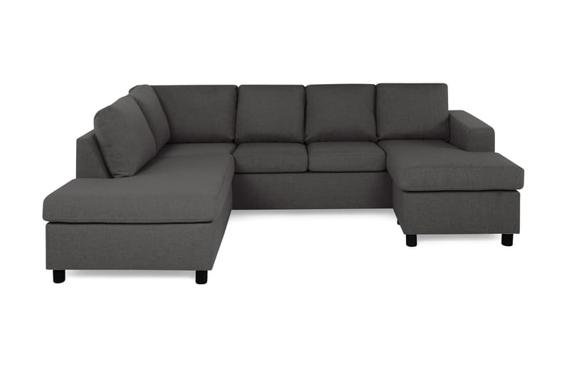Crazy 4-seters Venstrevendt U-formet Small Sofa med Divan og Sjeselong i Stoff - Mørk grå - Møbler - Sofaer - U-sofa