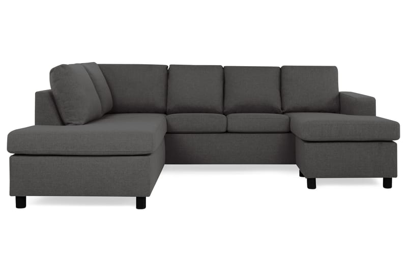 Crazy 4-seters Venstrevendt U-formet Small Sofa med Divan og Sjeselong i Stoff - Mørk grå - Møbler - Sofaer - U-sofa