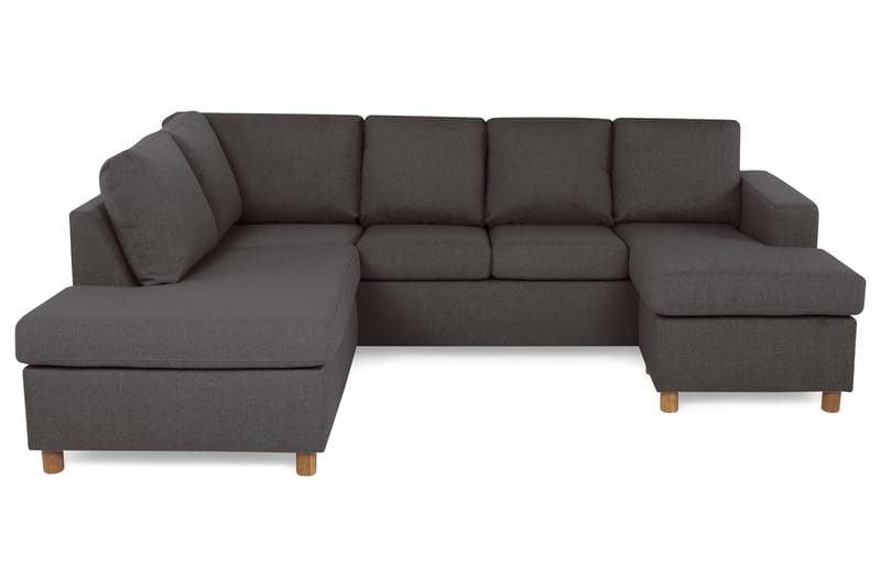 Crazy 4-seters Venstrevendt U-formet Small Sofa med Divan og Sjeselong i Stoff - Mørk grå - Møbler - Sofaer - U-sofa
