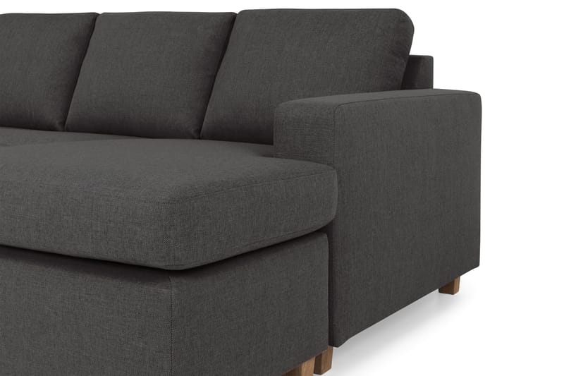 Crazy 4-seters Venstrevendt U-formet Small Sofa med Divan og Sjeselong i Stoff - Mørk grå - Møbler - Sofaer - U-sofa