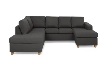 Crazy 4-seters Venstrevendt U-formet Small Sofa med Divan og Sjeselong i Stoff