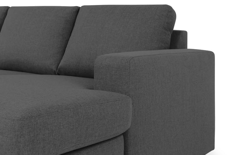 Crazy 4-seters Venstrevendt U-formet Small Sofa med Divan og Sjeselong i Stoff - Mørk grå - Møbler - Sofaer - U-sofa