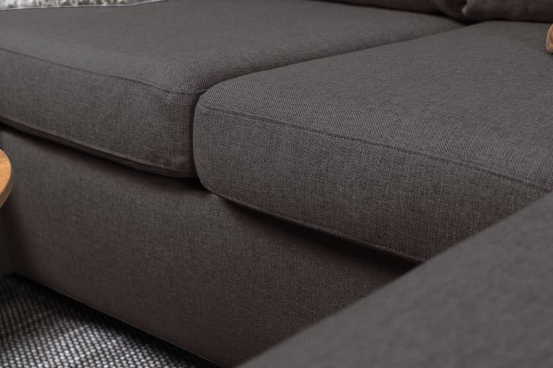 Crazy 4-seters Venstrevendt U-formet Small Sofa med Divan og Sjeselong i Stoff - Mørk grå - Møbler - Sofaer - U-sofa