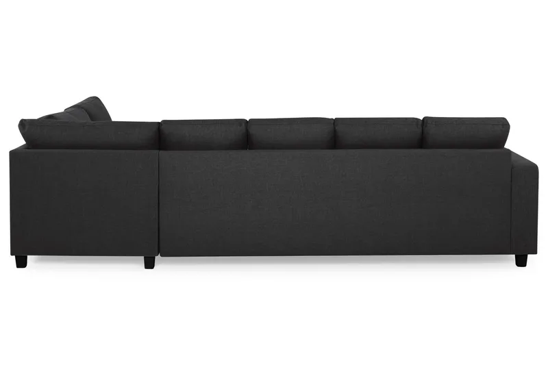 Crazy 5-seters Høyrevendt U-formet X-Large Sofa med Divan og Sjeselong i Stoff - Antrasitt - Møbler - Sofaer - U-sofa