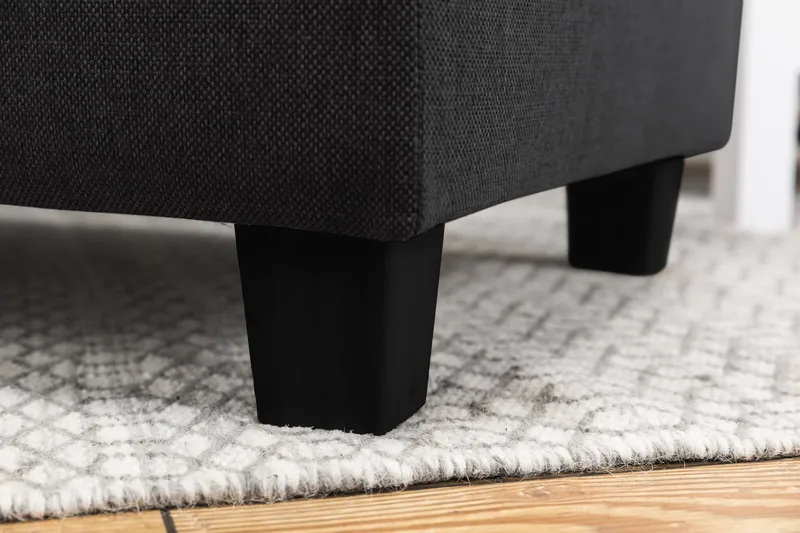 Crazy 5-seters Høyrevendt U-formet X-Large Sofa med Divan og Sjeselong i Stoff - Antrasitt - Møbler - Sofaer - U-sofa