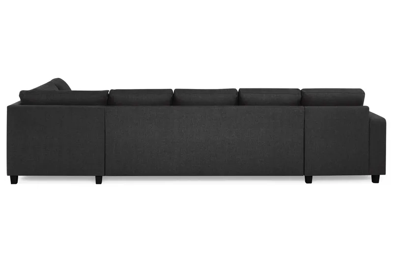 Crazy 5-seters Høyrevendt U-formet X-Large Sofa med Divan og Sjeselong i Stoff - Antrasitt - Møbler - Sofaer - U-sofa
