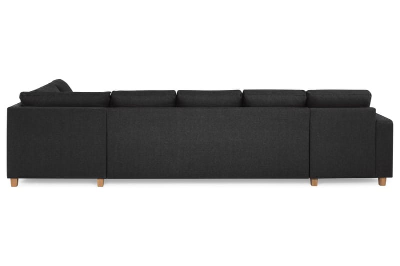Crazy 5-seters Høyrevendt U-formet X-Large Sofa med Divan og Sjeselong i Stoff - Antrasitt - Møbler - Sofaer - U-sofa