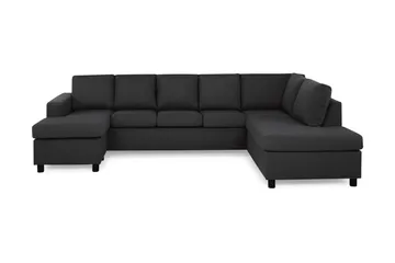 Crazy 5-seters Høyrevendt U-formet X-Large Sofa med Divan og Sjeselong i Stoff