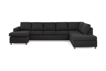 Crazy 5-seters Høyrevendt U-formet X-Large Sofa med Divan og Sjeselong i Stoff