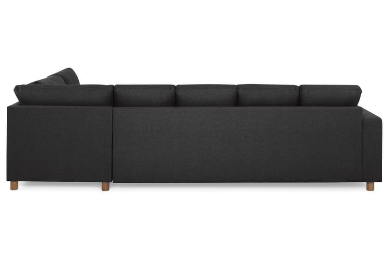 Crazy 5-seters Høyrevendt U-formet X-Large Sofa med Divan og Sjeselong i Stoff - Antrasitt - Møbler - Sofaer - U-sofa