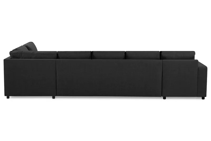 Crazy 5-seters Høyrevendt U-formet X-Large Sofa med Divan og Sjeselong i Stoff - Antrasitt - Møbler - Sofaer - U-sofa