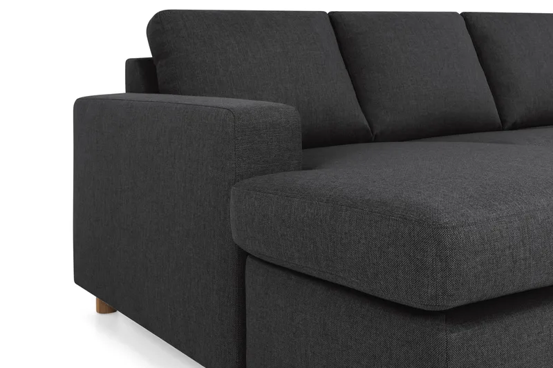 Crazy 5-seters Høyrevendt U-formet X-Large Sofa med Divan og Sjeselong i Stoff - Antrasitt - Møbler - Sofaer - U-sofa