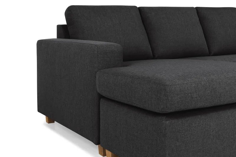 Crazy 5-seters Høyrevendt U-formet X-Large Sofa med Divan og Sjeselong i Stoff - Antrasitt - Møbler - Sofaer - U-sofa