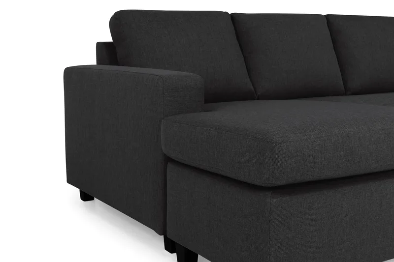 Crazy 5-seters Høyrevendt U-formet X-Large Sofa med Divan og Sjeselong i Stoff - Antrasitt - Møbler - Sofaer - U-sofa