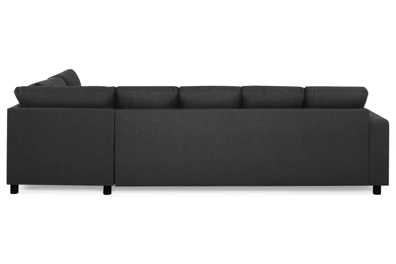 Crazy 5-seters Høyrevendt U-formet X-Large Sofa med Divan og Sjeselong i Stoff - Antrasitt - Møbler - Sofaer - U-sofa