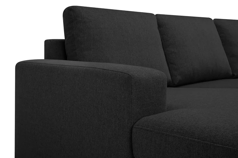 Crazy 5-seters Høyrevendt U-formet X-Large Sofa med Divan og Sjeselong i Stoff - Antrasitt - Møbler - Sofaer - U-sofa