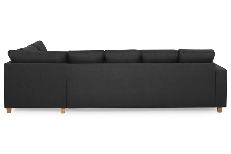 Crazy 5-seters Høyrevendt U-formet X-Large Sofa med Divan og Sjeselong i Stoff - Antrasitt - Møbler - Sofaer - U-sofa