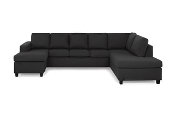 Crazy 5-seters Høyrevendt U-formet X-Large Sofa med Divan og Sjeselong i Stoff