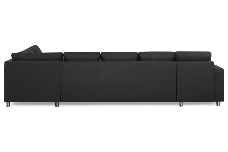 Crazy 5-seters Høyrevendt U-formet X-Large Sofa med Divan og Sjeselong i Stoff - Antrasitt - Møbler - Sofaer - U-sofa
