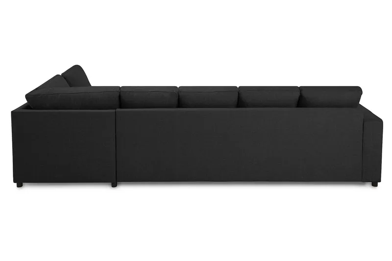 Crazy 5-seters Høyrevendt U-formet X-Large Sofa med Divan og Sjeselong i Stoff - Antrasitt - Møbler - Sofaer - U-sofa