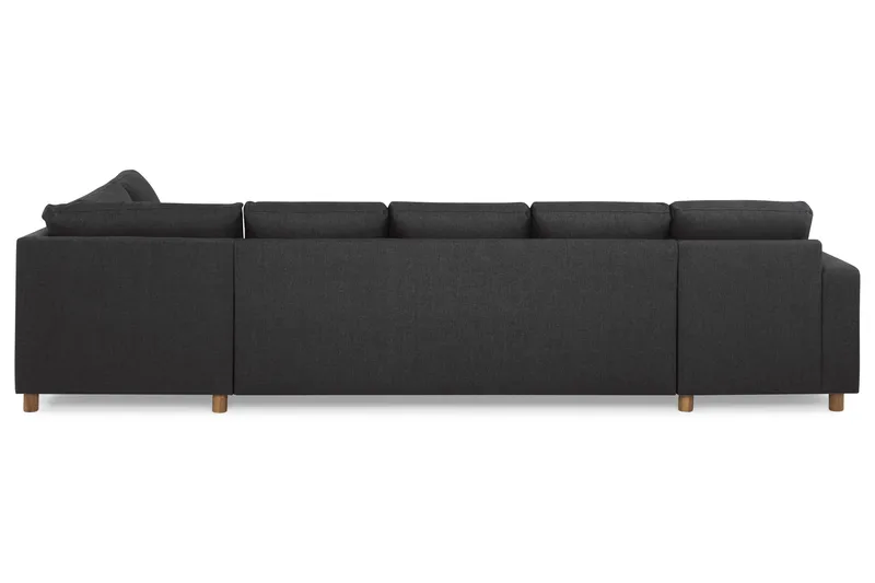 Crazy 5-seters Høyrevendt U-formet X-Large Sofa med Divan og Sjeselong i Stoff - Antrasitt - Møbler - Sofaer - U-sofa