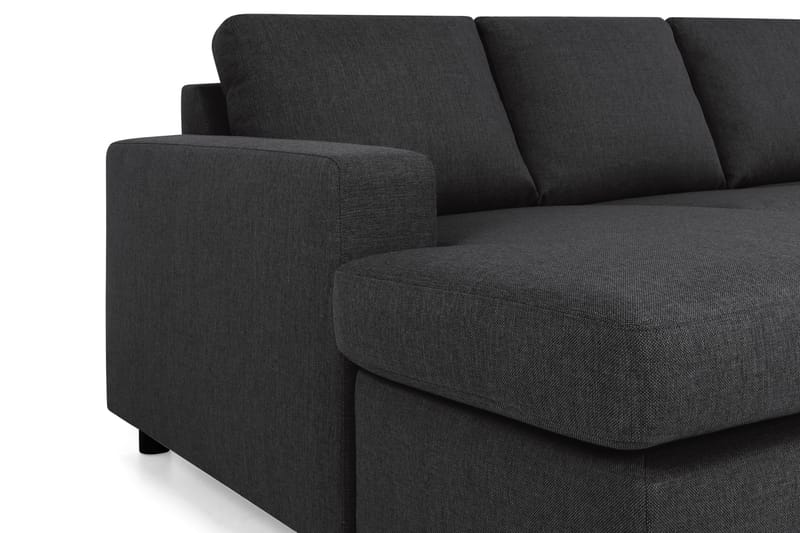 Crazy 5-seters Høyrevendt U-formet X-Large Sofa med Divan og Sjeselong i Stoff - Antrasitt - Møbler - Sofaer - U-sofa