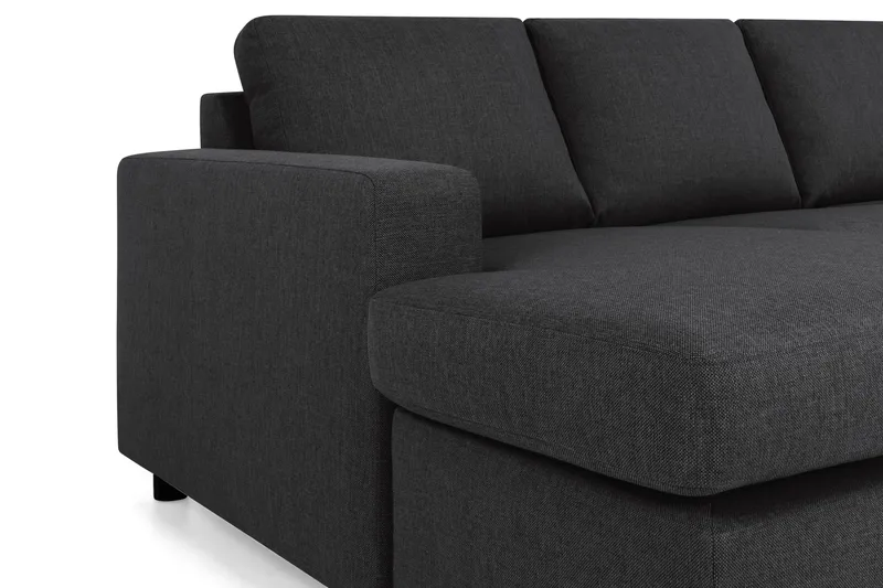 Crazy 5-seters Høyrevendt U-formet X-Large Sofa med Divan og Sjeselong i Stoff - Antrasitt - Møbler - Sofaer - U-sofa